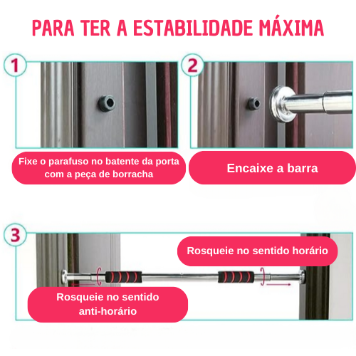 Barra Fixa Pull up Master - Instale em qualquer porta