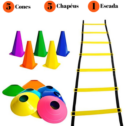 Kit para treino funcional - Cones, Pratos e Escada