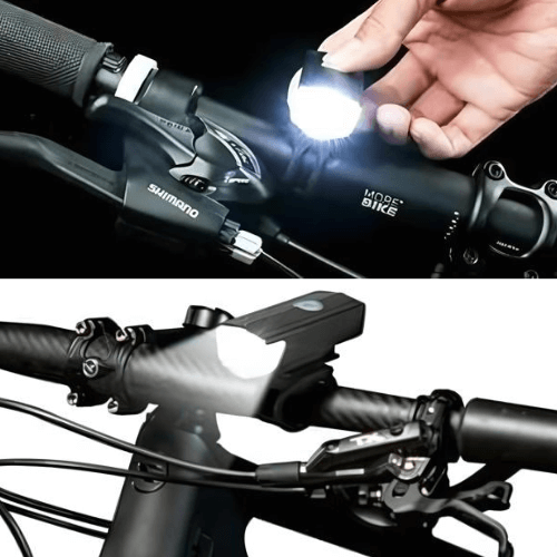 Kit Lanterna e Farol de Led para Bike - à Prova D'Água e Recarregável